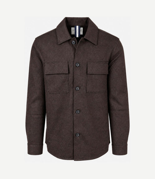 Overshirt button peached donkergroen