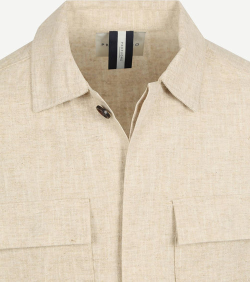 Profuomo overshirt linnen blend beige
