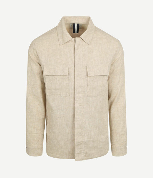 Overshirt linnen blend beige