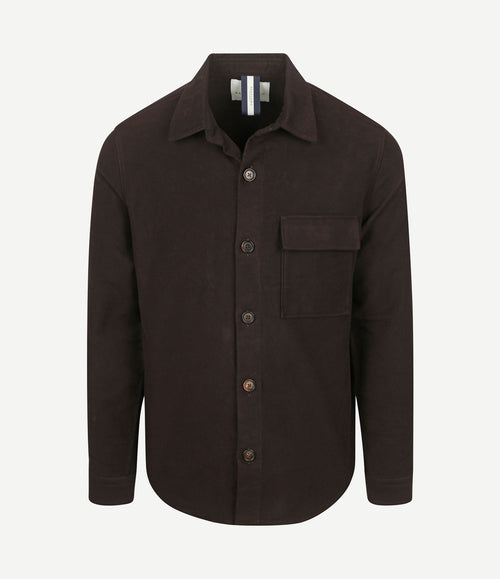 Overshirt moleskin donkerbruin