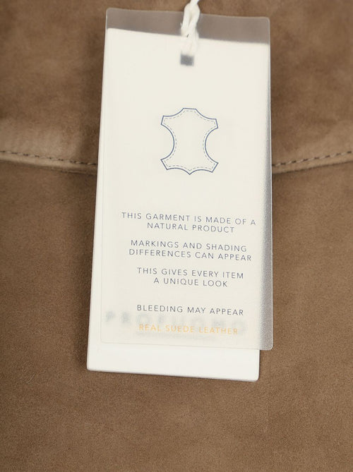 Overshirt suede taupe
