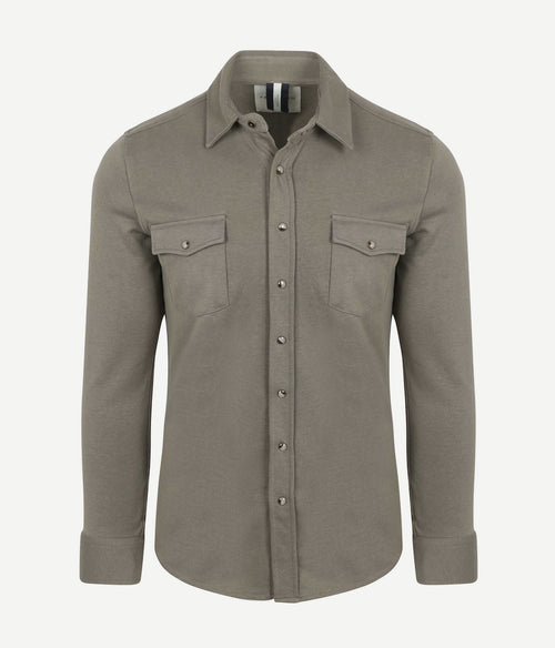 Profuomo overshirt western jersey olijfgroen