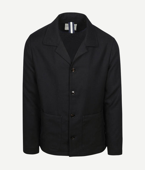 Overshirt wool donkerblauw