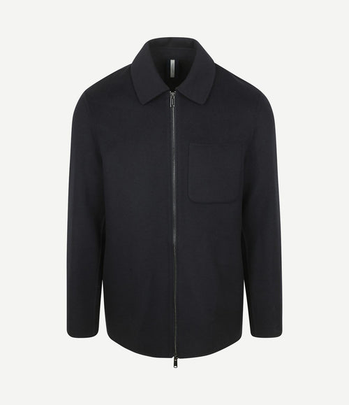 Overshirt woolblend donkerblauw