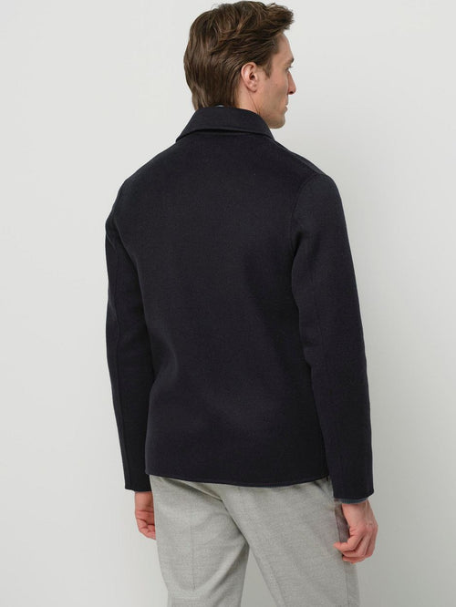 Overshirt woolblend donkerblauw