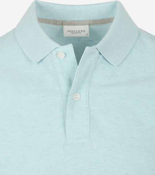 Profuomo piqué poloshirt aqua blauw