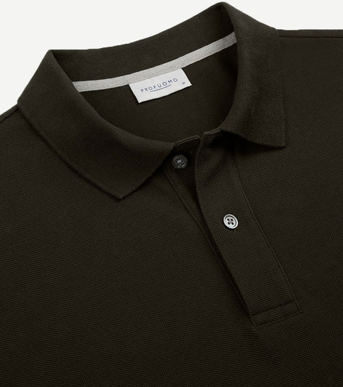 Profuomo piqué poloshirt army groen