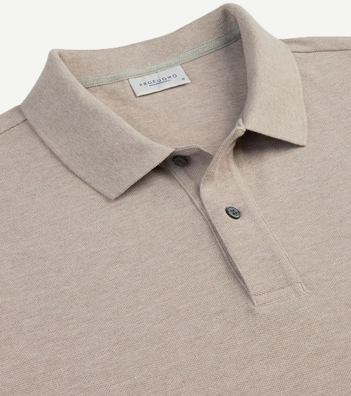 Profuomo piqué poloshirt beige