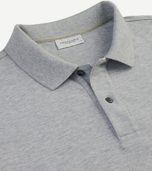 Profuomo piqué poloshirt grijs