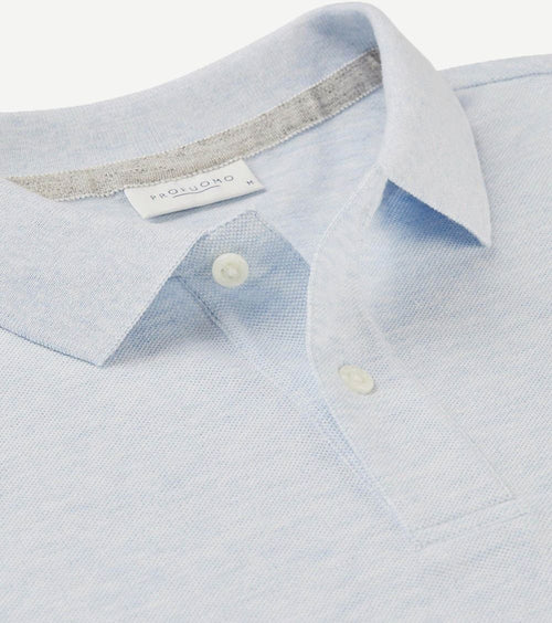 Profuomo piqué poloshirt lichtblauw