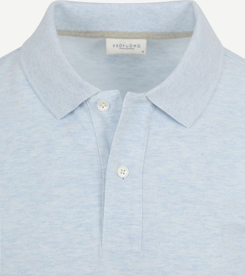 Profuomo piqué poloshirt lichtblauw