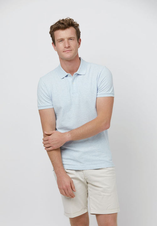 Profuomo piqué poloshirt lichtblauw