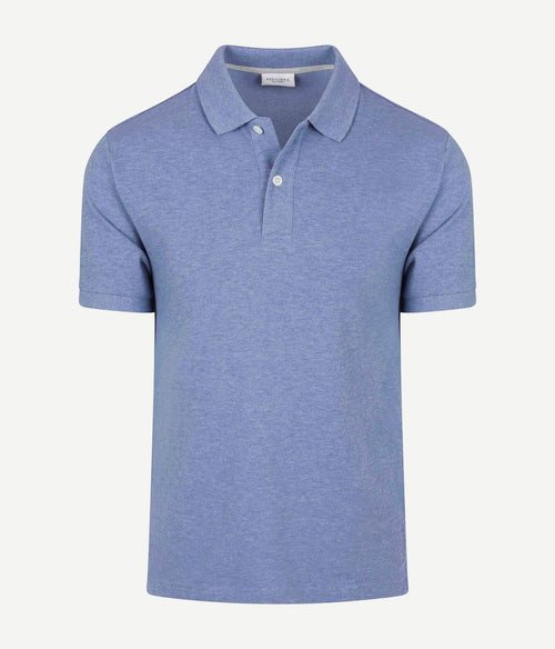 Piqué poloshirt melange blauw