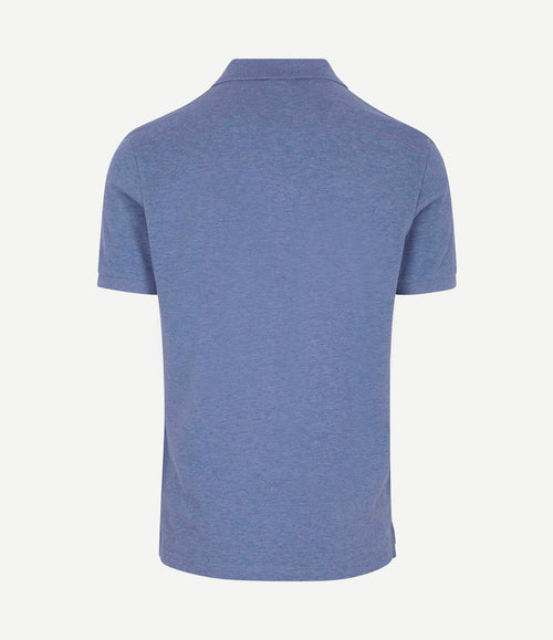 Piqué poloshirt melange blauw