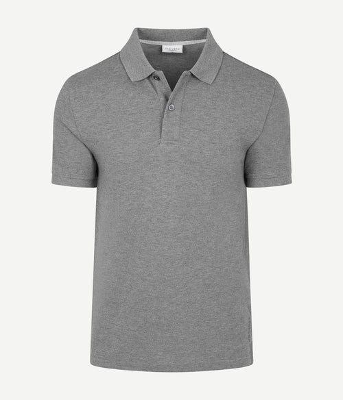 Piqué poloshirt melange grijs