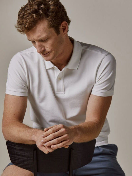 Profuomo piqué poloshirt wit