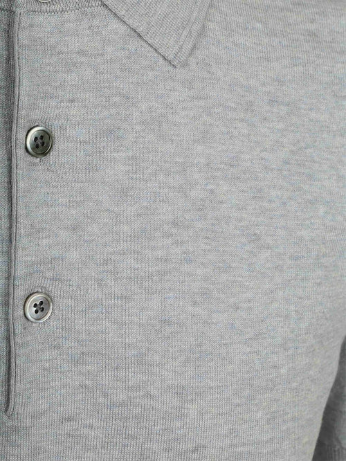 Knitted poloshirt grijs