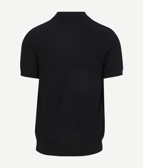 Poloshirt riva structure donkerblauw