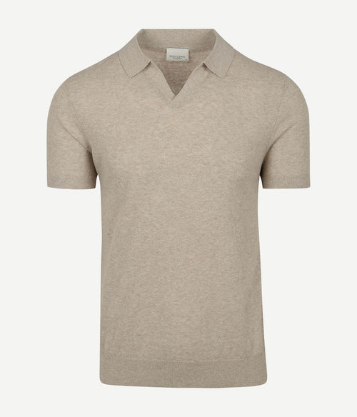 Profuomo poloshirt linen blend beige