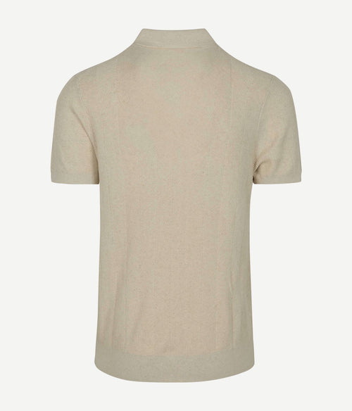 Profuomo poloshirt linen blend herringbone ecru