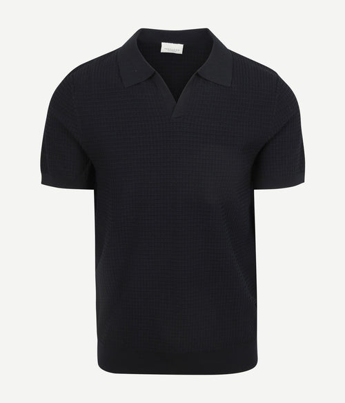 Poloshirt riva structure donkerblauw