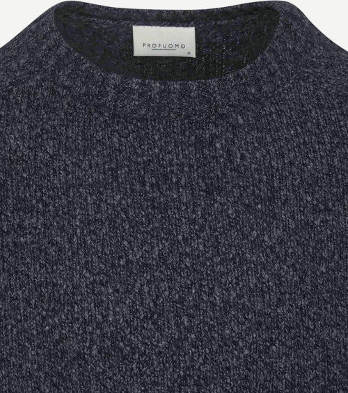 Profuomo pullover boiled wool donkerblauw