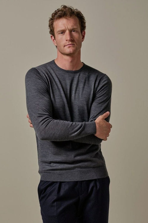 Profuomo pullover merinowol antraciet