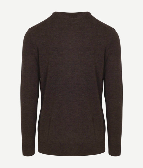 Profuomo pullover merinowol donkerbruin