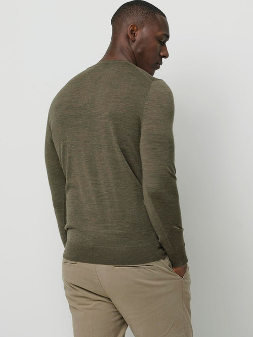Pullover merinowol olive