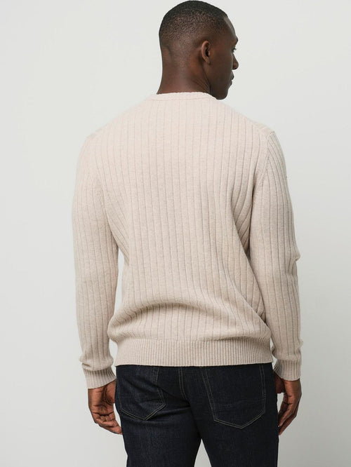 Pullover rib wol blend sand