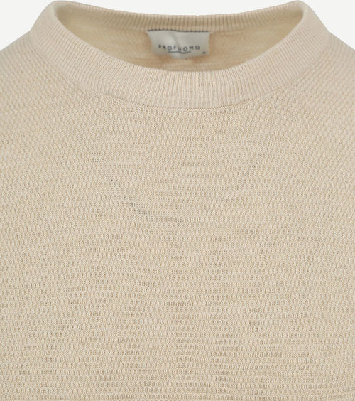 Profuomo pullover textured ecru
