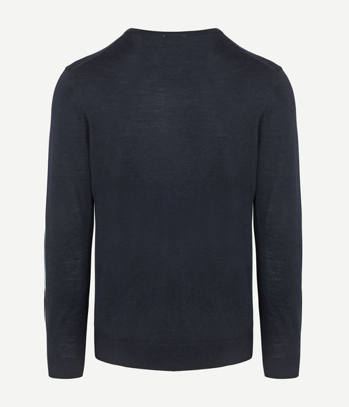Profuomo pullover v-hals merinowol donkerblauw