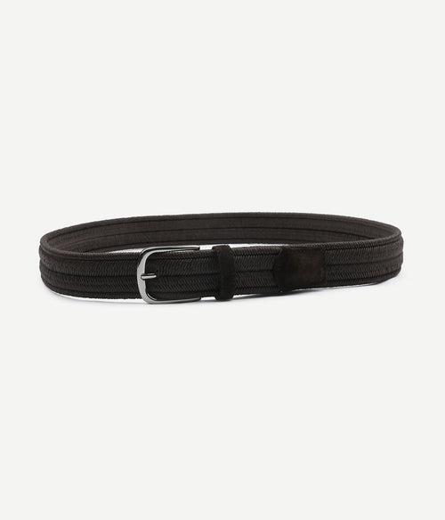 Waxed geweven riem bruin
