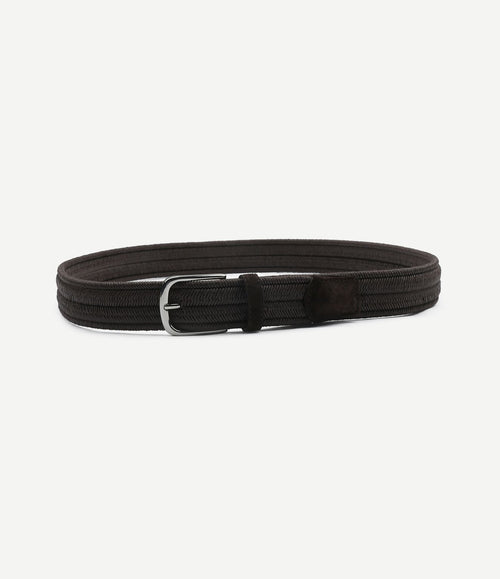 Waxed geweven riem bruin
