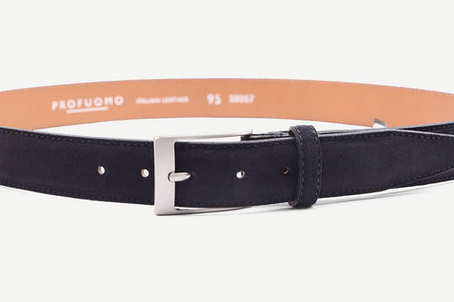 Profuomo riem suede donker blauw