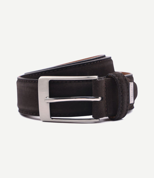 Riem suede donkerbruin