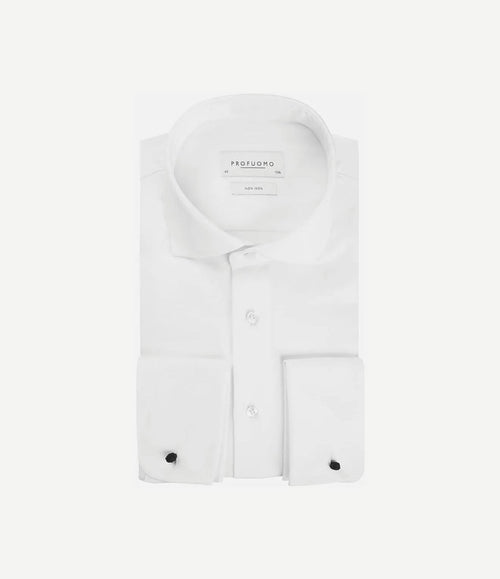 Shirt cutaway dubbel manchet wit