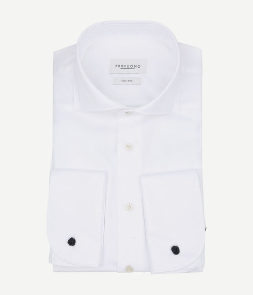 Shirt cutaway dubbel manchet wit