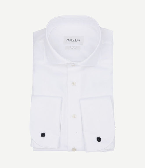 Shirt cutaway dubbel manchet wit