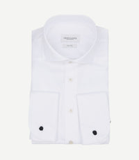 Shirt cutaway dubbel manchet wit