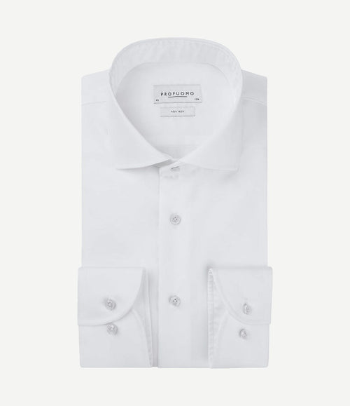 Shirt extra lange mouwen cutaway wit