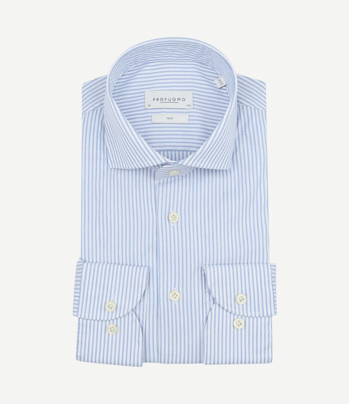 Shirt extra lange mouwen travel streep lichtblauw