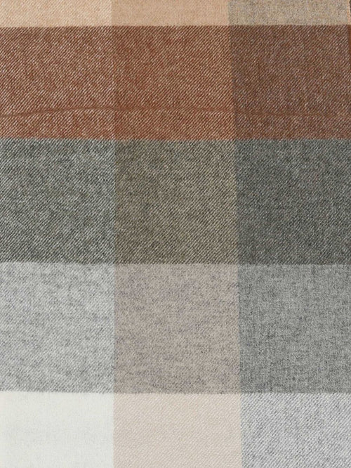 Profuomo sjaal wol ruiten bruin grijs beige