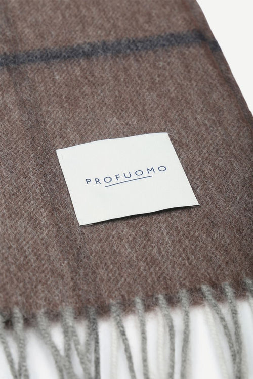 Profuomo sjaal lamswol bruin geruit