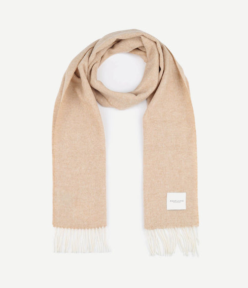 Sjaal lamswol lichtbeige
