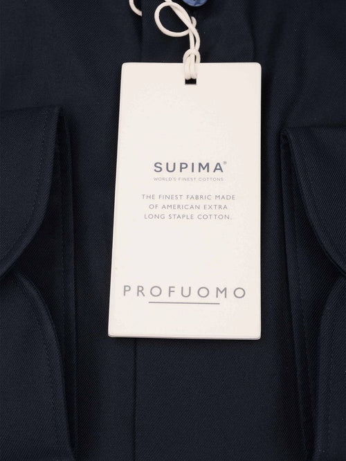 Supima overhemd donkerblauw