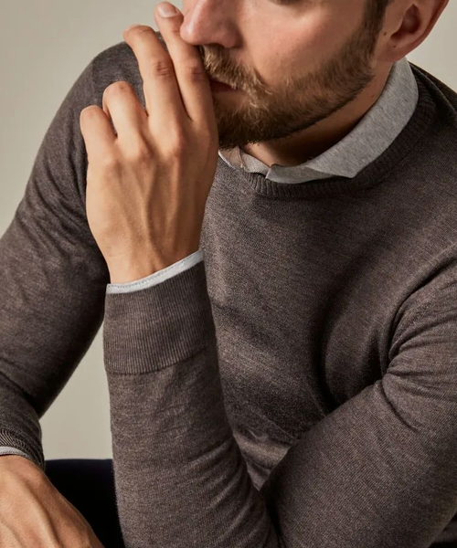 Profuomo pullover merino taupe