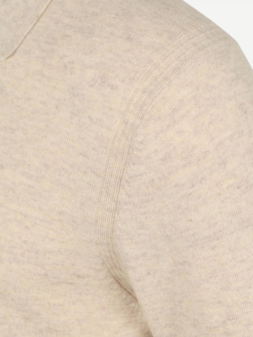 Profuomo longsleeve poloshirt wol blend sand