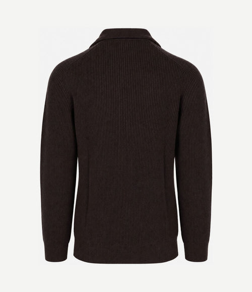 halve rits pullover wool bruin