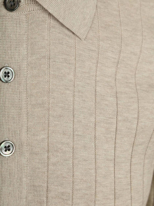 Longsleeve poloshirt dropneedle beige